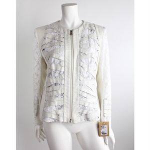 Leather & Lace Moto Zipped Jacket Nappa